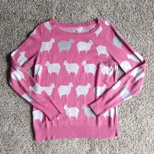 Mossimo Pink, White, & Gray Large Sheep Sweater